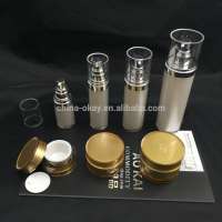 Acrylic cream jar white and gold 15ml and 30ml/High end fancy acrylic cosmetic bottles and jars